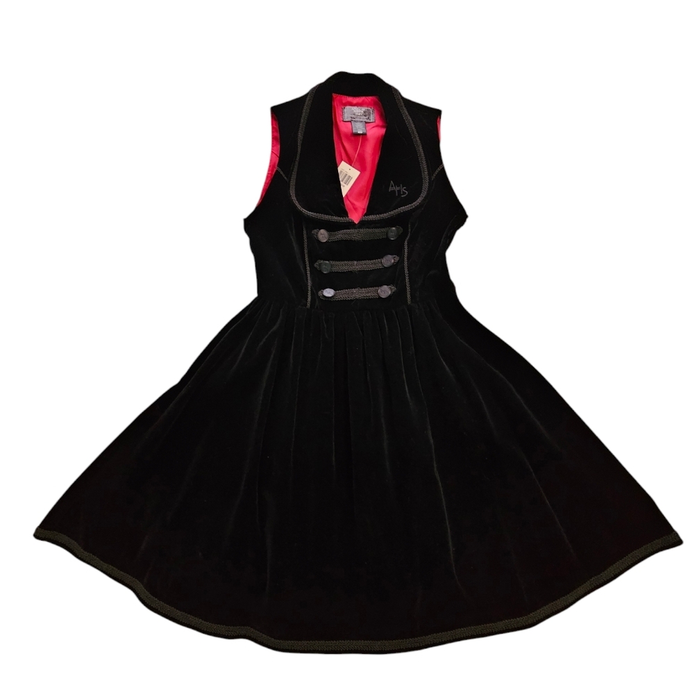 American Horror Story AHS Hotel Bellhop Black Velvet Sleveless Dress, M